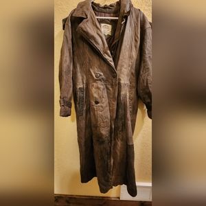 Vintage Global Identity Brown Leather duster coat